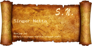 Singer Netta névjegykártya